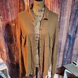 BKE Women’s Soft Knit Button-Front Sweater Cardigan - Camel Brown Size XXL